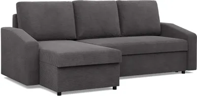 Produktbild von Ecksofa mit Schlaffunktion,  Cord - Dunkelgrau