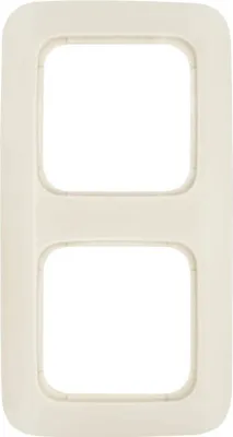 A cream-colored double-gang light switch frame is shown against a white background.