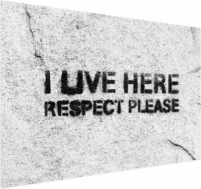 Produktbild von Posterpapier Poster - I Live Here, Respect Please 60x40 cm Text m-C-0295-ao-a