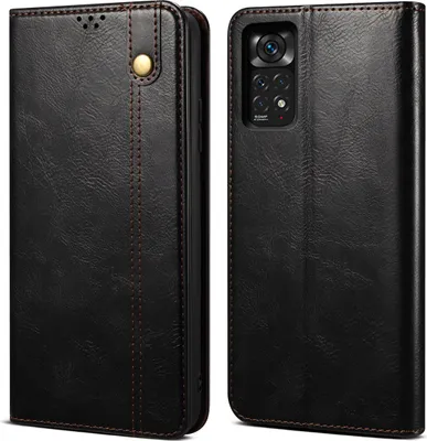 Produktbild von Redmi Note 11S Hülle, Leder Flip Brieftasche Schutzhülle für Xiaomi Redmi Note 11S Schwarz