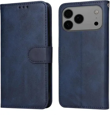 Produktbild von Mobigear Wallet iPhone 17 Pro Max Hülle Klapphülle Geldbörse - Blau