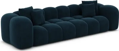Produktbild von Samtstoff 4-Sitzer Couch Valora Mitternachtsblau
