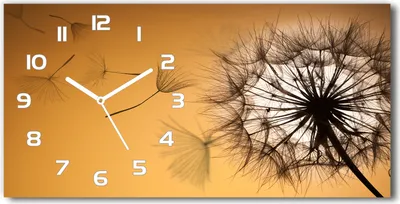 Produktbild von Wanduhr aus Glas – 60x30 cm - Glasbild - Glasuhr - Gehärtetes Glas - weisse-zeiger - Löwenzahn