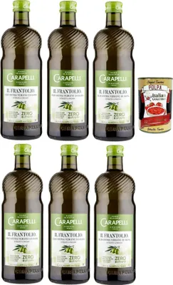 Produktbild von Carapelli Il Frantolio Extra Natives Olivenöl 6x 1L olio extra vergine di oliva + Italian Gourmet polpa 400g