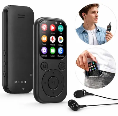 Produktbild von MP3 Player mit Bluetooth 5.3 – 64GB Speicherkarte, HiFi Sound, FM, Sprachaufnahme – Für Kinder & Reisen, inkl. Kopfhörer