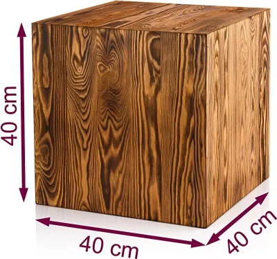 Produktbild von Dekosäule aus Holz 40x40x40 cm – Rustikale Holzsäule als Bodenwindlicht Ständer oder Blumensäule – Baumstamm Deko für Wohnzimmer – Stabil & Langlebig