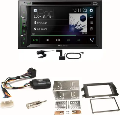 Produktbild von Pioneer AVH-A3200DAB Bluetooth Digitalradio Einbauset für Suzuki SX4 Fiat Sedici