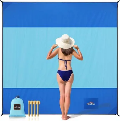 Produktbild von Famanu Stranddecke Zsandfrei 200 x 200 cm - Wasserdicht, leicht, schnell trocknend