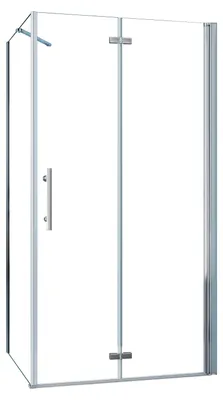 Produktbild von Duschspa Eckdusche Falttür mit Seitenwand 70x90x185cm Ganzglas Duschkabine, 6mm Sicherheitsglas, Aluminium‑Profil, Badezimmer Duschabtrennung