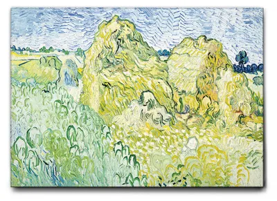 Zdjęcie produktu dla Giallobus - Pole z biche pszenicy - Vincent Van Gogh - 70D x 50S cm - Obraz - Standaard frame canvas