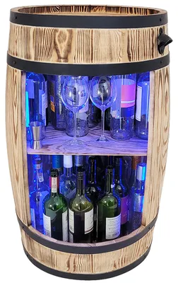 Immagine prodotto di Botte di legno per whisky e vino con illuminazione LED RGB colorata