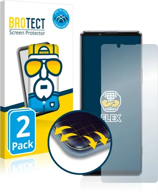 Produktbild von 2x BROTECT Fullscreen Schutzfolie für Sony Xperia 1 II Displayschutz Folie Fullcover Klar Transparent
