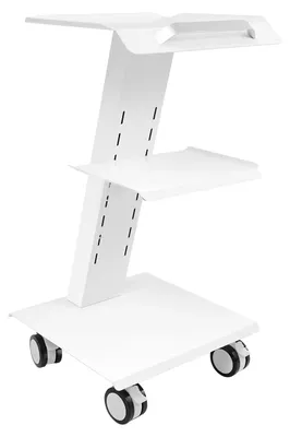 Image de Table d'outils pour coiffeur - Chariot de salon - Mobile - Structure en plastique - Équipé de roulettes avec frein - Pour usage professionnel