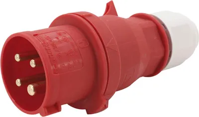 Immagine prodotto di "Connettore 16 amp CEE a 4 pin (3P+PE), codifica 6h rosso fuoco RAL 3000 380/415V frequenza 50 e 60Hz"