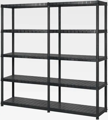 Produktbild von Lagerregal mit 5 Böden Schwarz 170x40x185 cm Kunststoff Lagerregal für Garage, Abstellraum, Kellerregal