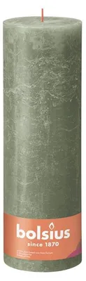 Productafbeelding van Bolsius Rustieke kaars 300/100, olijgroen (1 stuk)