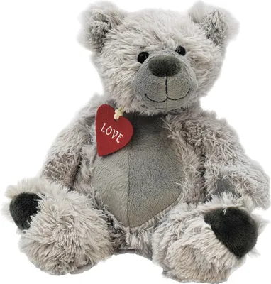 Produktbild von Teddybär Grau 22 cm mit Herz  Kuscheltier Teddy Bär Kuschelbär