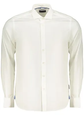 Image de Chemise pour homme durable à col italien – Blanche, manches longues