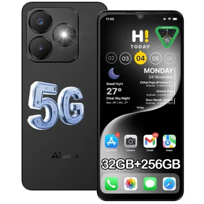 Image de Smartphone 5G Ainuevo Neo S25 Pro 32GB+256GB 6.75" Smartphone Pas Cher Android 15 5280mAh Telephone Portable Dural SIM/NFC/64MP - Noir
