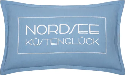 Produktbild von Pad Kissenhülle Nordsee 30 x 60 cm blau grob gewebte Baumwolle