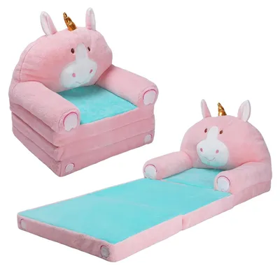 Productafbeelding van Omgoods - 2-in-1 Kindersofa en Bed met Rugleuning (Eenhoorn)