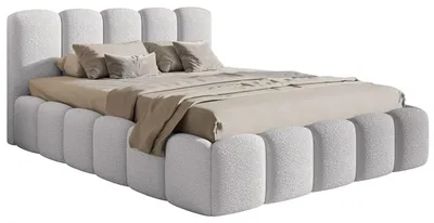 Produktbild von Selsey Cloudy II - Polsterbett mit Lattenrost und Bettkasten, hellgrau, 140x200 cm