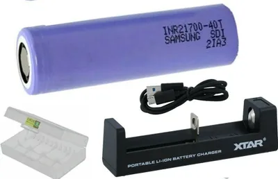 Produktbild von XTAR USB-Ladegerät MC1S Li-Ion + 1 Samsung 4000 mAh 40T Akku 21700 + Box