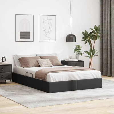 Productafbeelding van Maison Exclusive - Ottoman bedframe, zwart, 140 x 200 cm, kunstleer