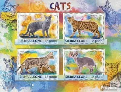 Produktbild von Briefmarken Sierra Leone 2017 Mi 8305-8308 Kleinbogen (kompl. Ausg.) postfrisch Katzen