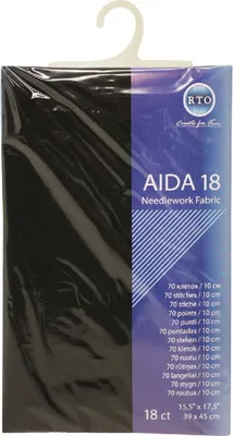 Zdjęcie produktu dla Wycinanka RTO Aida, 18ct, czarna, 39x45cm