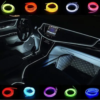 Produktbild von EL-Draht Neonlicht Schlauch 2m Weiß für Auto Innenausstattung flexibel wasserdicht