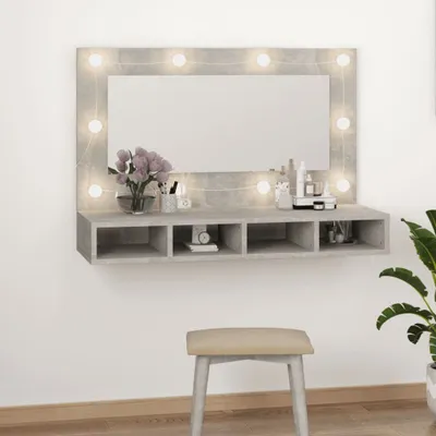 Immagine prodotto di Mobile a Specchio con LED Grigio Cemento 90x31,5x62 cm
