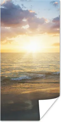 Produktbild von MuchoWow® Poster Sonnenuntergang - Wolken - Strand 20x40 cm - Plakat - Foto