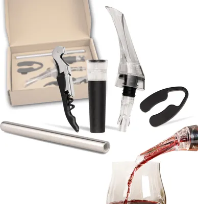 Produktbild von bremermann Wein-Set 5-tlg, inkl. Dekanter-Ausgießer, Sommelier-Set