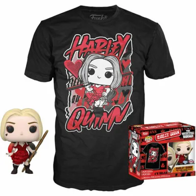 Immagine prodotto di Funko Pop! DC Comics - Figurka Harley Quinn z zestawem POP & Tee Escuadron Suicida