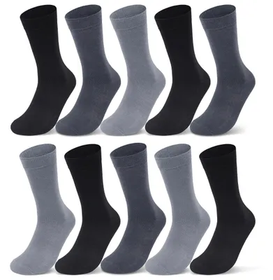 Produktbild von 10 I 20 I 30 Paar Socken Damen & Herren Business Socken Baumwolle Strümpfe Schwarz Blau Grau Karo Kariert 10700 - 10 Paar AnthrazitISchwarzIGrau 35-38