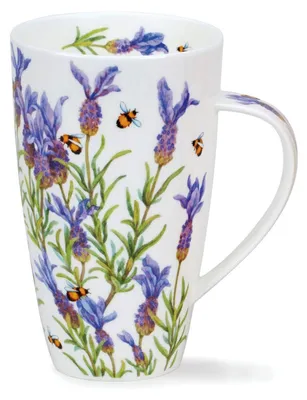 Produktbild von DUNOON Becher Henley Lavender 0,6 l Bone China Kaffeetasse Lavendelmotiv 600 ml