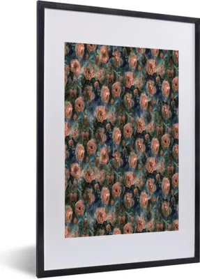 Produktbild von MuchoWow® MuchoWow® Gerahmtes Poster Rosen - Aquarell - Rosa 40x60 cm - Poster mit zchwarzem Bilderrahmen - Poster in Rahmen