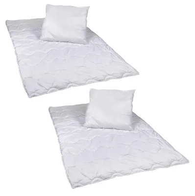 Produktbild von 2 Stück Premium Steppbettdecken Set, Steppbett 135 x 200 cm mit Kopfkissen 80 x 80 cm