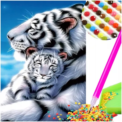 Produktbild von Artelo Diamond Painting Set Weiße Tiger 5D Kreativ