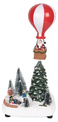 Produktbild von Clayre & Eef Weihnachtsdekoration mit LED-Beleuchtung und Musik Weihnachtsbaum 17x13x15/18 cm / 3xAA Grün Kunststoff