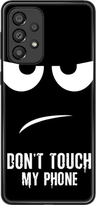 Image de Coque König Design compatible avec le Samsung Galaxy A33 5G - Coque souple en plastique pour téléphone portable - Coque « Dont Touch My Phone » noire