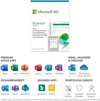 Produktbild von Microsoft Office 365 Business Std. Deutsch DE