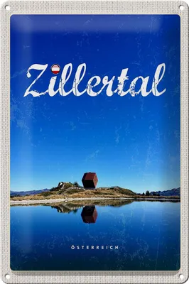 Produktbild von Blechschild Reise 20x30cm Zillertal Österreich See Wanderung
