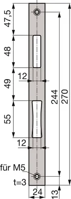 Produktbild von WSS Schließblech für links und rechts verwendbar flach 270x24x3mm Edelstahl
