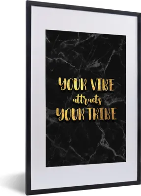 Produktbild von MuchoWow® Gerahmtes Poster Zitat - Sprichwörter - Gold - Marmor 40x60 cm - Poster mit Schwarzem Bilderrahmen Wandposter Rahmen Foto Bilder - Poster in Rahmen