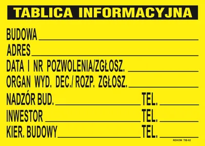 Immagine prodotto di CARTELLO INFORMATIVO DA CANTIERE 690×460 mm - TAB TB1