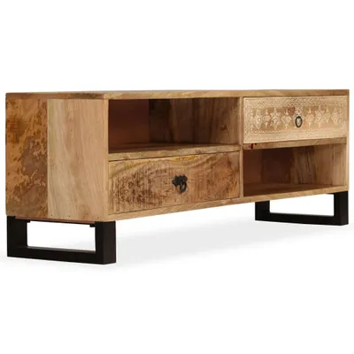 Image de vidaXL Armoire TV en bois massif de manguier 120x30x40 cm