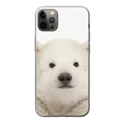 Produktbild von MuchoWow® Handyhülle Schutzhülle Hülle für iPhone 13 Pro Max Eisbär - Tiere - Weiß - Kinder - Jungen - Mädchen Silikon Softcase Handy Hülle - Mobiltelefon