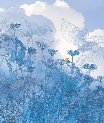 Produktbild von Sanders & Sanders Fototapete blauer Himmel Blau 200 x 250 cm
